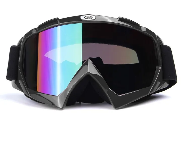 Black Мужские и женские лыжные очки для сноуборда UV400, ветрозащитные солнцезащитные очки, спортивные очки, маска для катания на лыжах и снегоходах, противотуманные очки с одним объективом - Цвет: Black