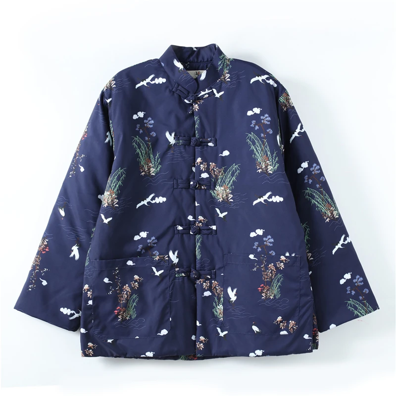 Куртка Hisenky Мужская короткая теплая парка с хлопковой подкладкой принтом