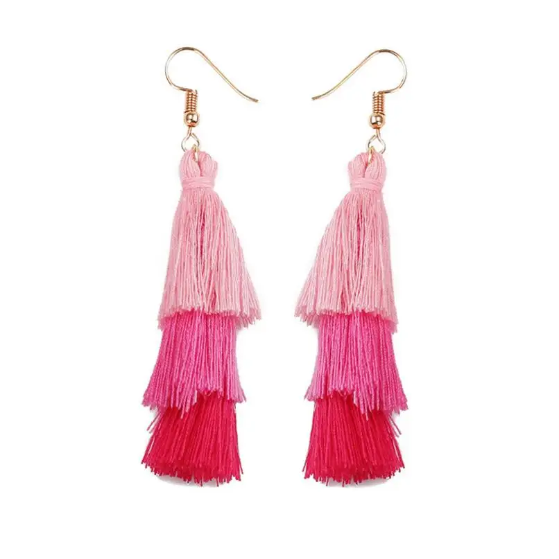 DIEZI New Brand 8 Colors Bohemia Fringed Earrings Big Boho Long Tassel Stud Statement For Women Earring | Украшения и аксессуары