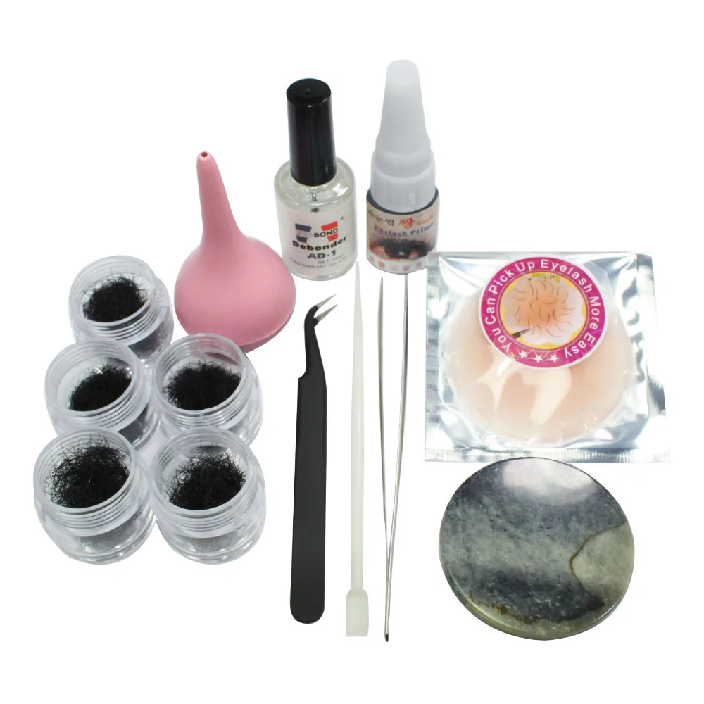 Пинцет с насосом для снятия клея накладных ресниц 5 коробок набор инструментов