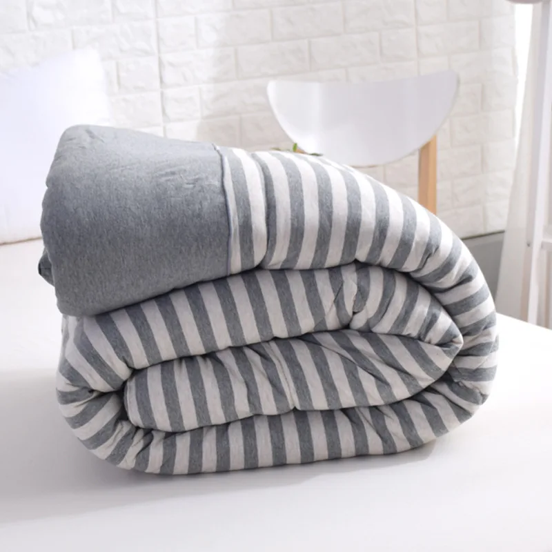 100% хлопок трикотажное одеяло в японском стиле полоску зимние толстые теплые