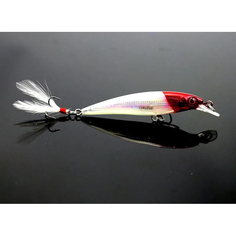 1 шт. Рыбная приманка вобблер с перьями iscas artificiais para pesca 9 см 8 г джиг для плавания
