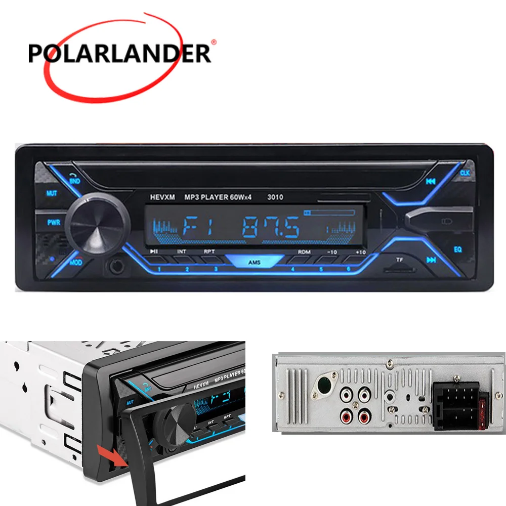 Новый автомобильный стерео аудио микрофон Aux MP3 плеер один Din Bluetooth In dash FM