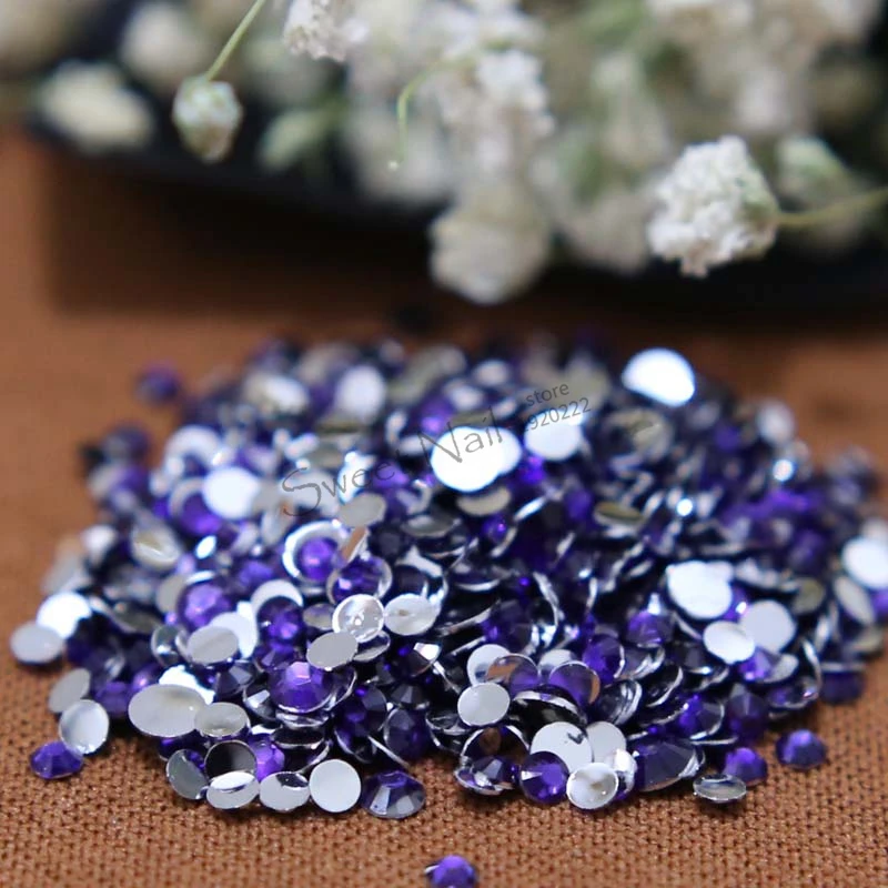 1000 шт. SS6 Фиолетовый 14 граней круглые стразы блестящие украшения для ногтей DIY N15