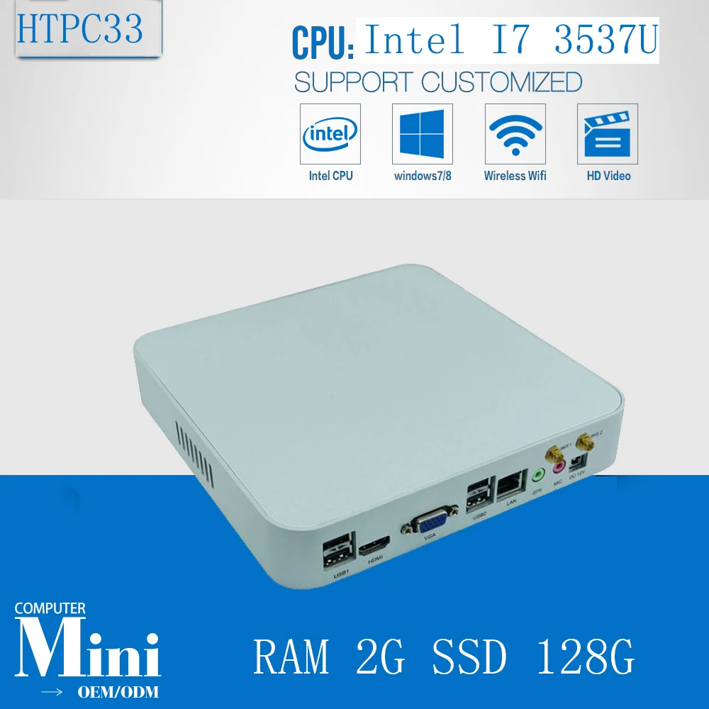 Сверхбыстрый мини-ПК Windows HTPC процессор Intel Core i7 3537U Max 3 1 ГГц 4 Мб кэш-памяти 2 Гб ОЗУ