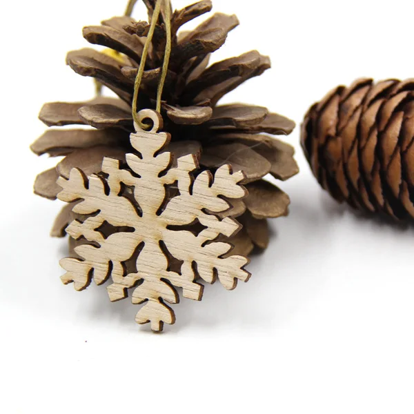 Snowflake 12 шт. DIY рождественские снежинки, олени и елки Деревянные Подвески, украшения для рождественской вечеринки, украшения для рождественской елки, детские подарки - Цвет: Snowflake