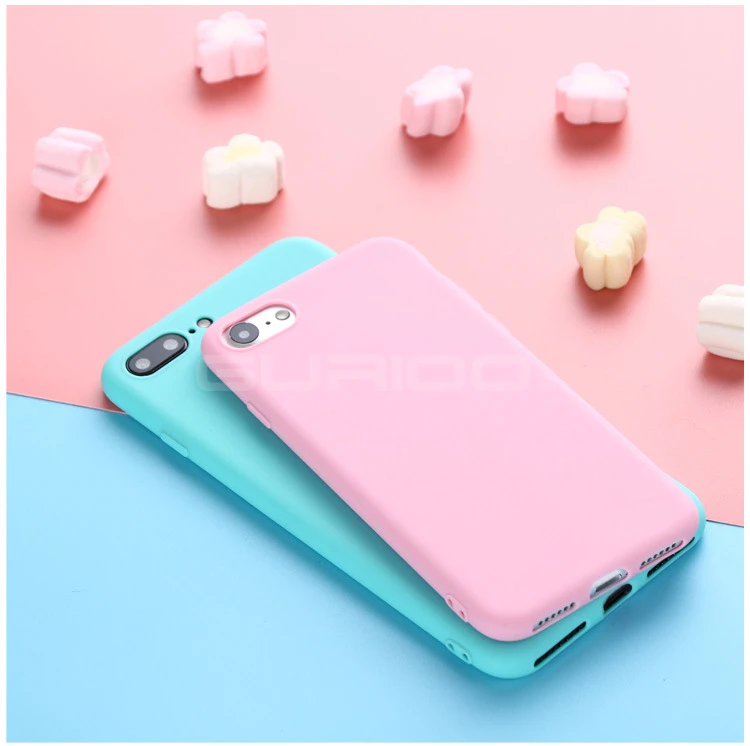 GURIOO Телефон чехол для iPhone 7 6 6s 8 Plus 5 5S SE X сплошной цвет Ультратонкий Мягкий