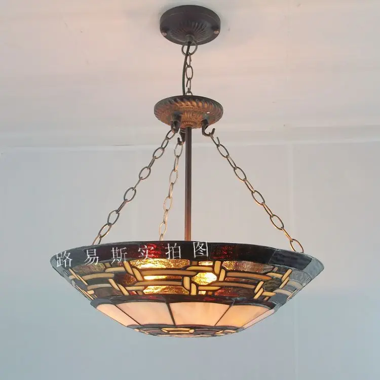 45 см античный Tiffanylamp люстра кофе скандинавские антиностальгические стеклянные