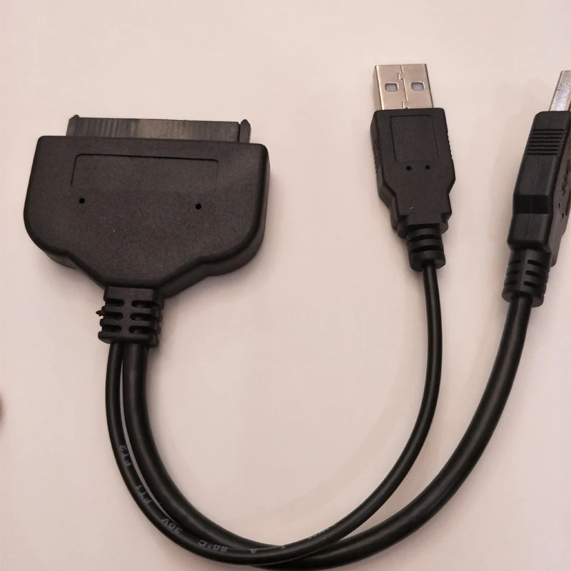 Двойной USB 3 0 для SATA 7 + 15 22Pin Кабель адаптер с поддержкой питания 2 5 дюймов внешний