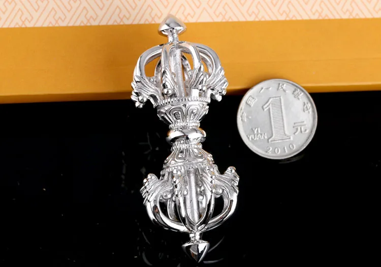 

Tibetan Buddhism supplies S925 pure silver nine stocks pestle tantric multiplier drop the pestle Vajra Nepal hand /free shiping