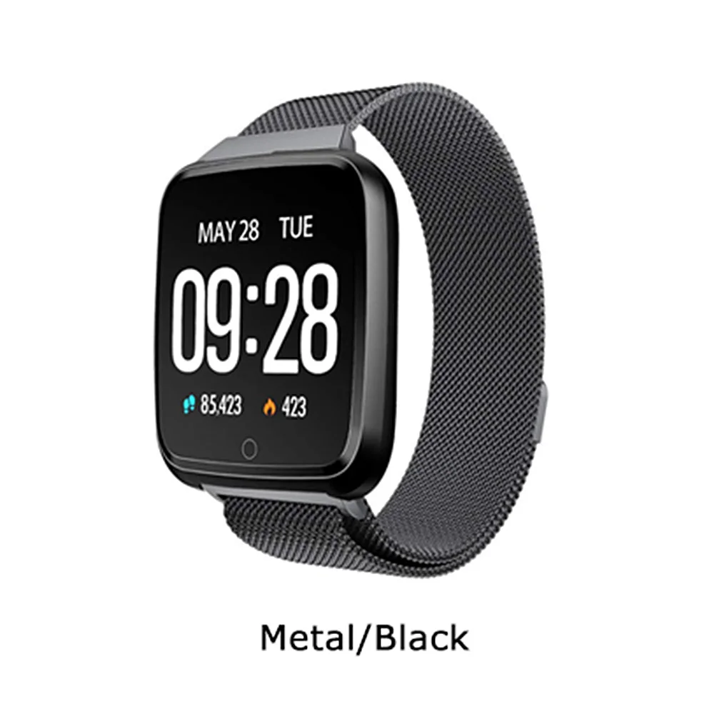Metal-Black ESEED Y7 Смарт Браслет часы фитнес Спорт трекер 1,3 дюймов экран IP67 монитор сердечного ритма для apple android pk xiao mi band 4 - Цвет: Metal-Black