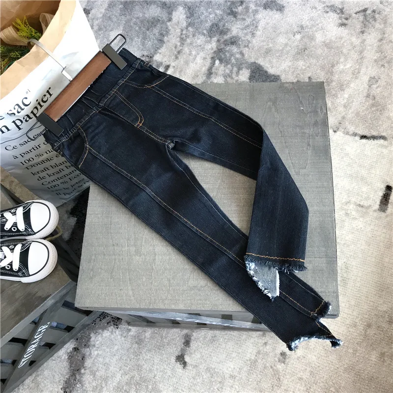 Детские Стрейчевые джинсы для маленьких девочек и мальчиков узкие