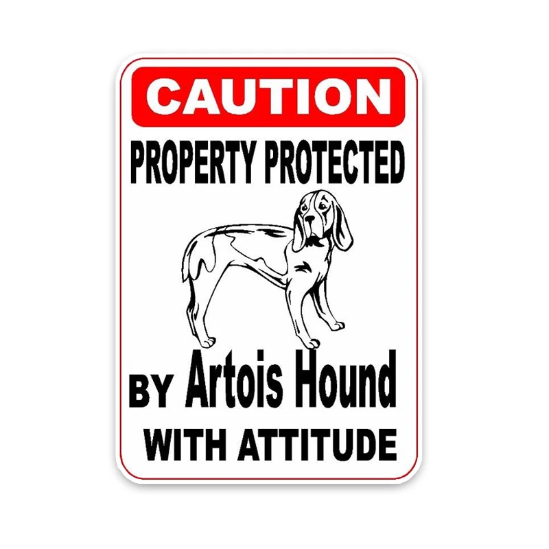 YJZT 15*11.4CM Property Protected By Artois Hound Dog The Car Whole Body PVC Sticker C1-4684 | Автомобили и мотоциклы