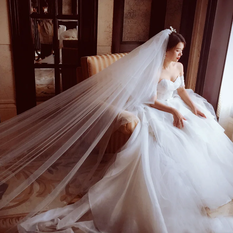 Длинная свадебная фата со звездами 4 м | Свадьбы и торжества