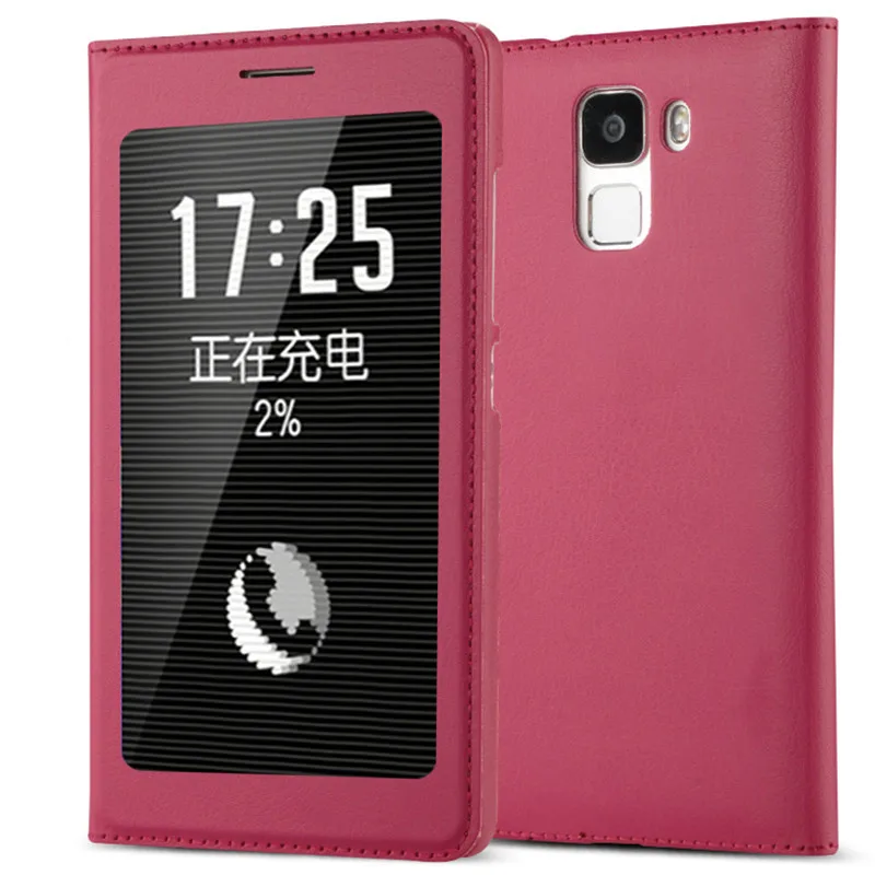 Red Чехол LEPHEE для huawei Honor 7 7A Pro 7C, кожаный чехол с окошком обзора, флип-чехол для huawei Honor 7A Global Verion, чехол - Цвет: Red