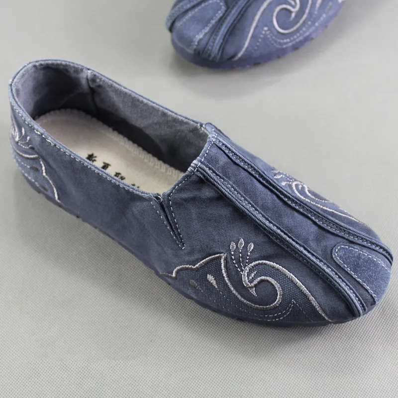 Man Casual Shoes Slip On Loafers Soft Canvas Comfortable Men Spring Summer Vintage Embroidered Ethnic Shoe Moccasins | Обувь