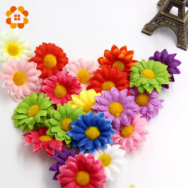 Искусственные цветы ручной работы 50 шт. маленькие шелковые головки для украшения