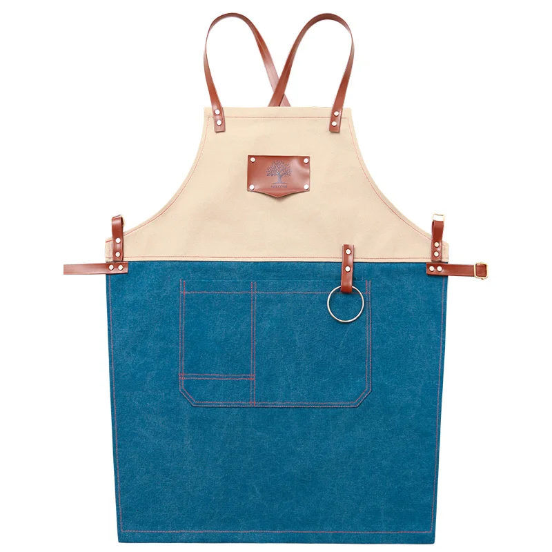 D style-78X58CM Профессиональный сорт передник для стрижки кухня шеф-повара готовка холщевый кухонный фартук для женщин мужчин фартуки на заказ логотип выпечки Ресторан - Цвет: D style-78X58CM