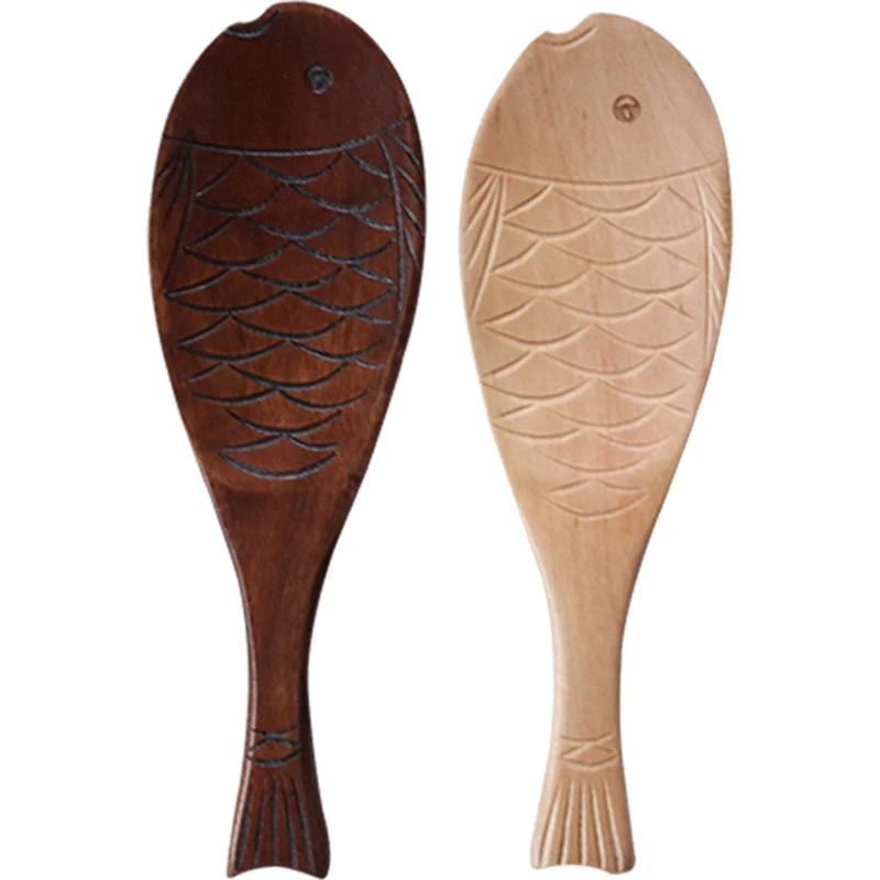 Антипригарная деревянная ложка для риса в форме рыбы простая и креативная