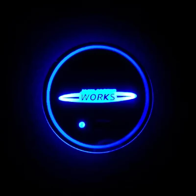 Синий AMBERMILE светодиодный светильник-подстаканник с датчиком JCW, подстаканники для Mini Cooper JCW F54 F56 Countryman R60 R61 R56 R55 F55, аксессуары - Название цвета: Синий