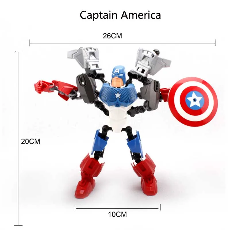 ПВХ аниме Marvel DIY строительные блоки игрушки Мстители Человек-паук Фигурки