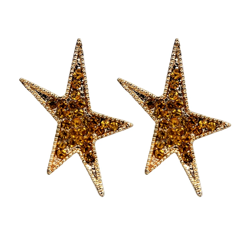 Gold color stars earrings ear stud women | Украшения и аксессуары