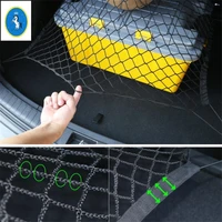 yimaautotrims trunk rear storage cargo luggage elastic mesh net holder with 4 hooks pocket kit for honda crv cr v 2017 2020