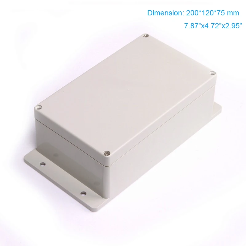 

200*120*75mm 7.87"x4.72"x2.9" Wall mounting type ABS electric waterproof plastic enclosure with ear or with fringe F1-2