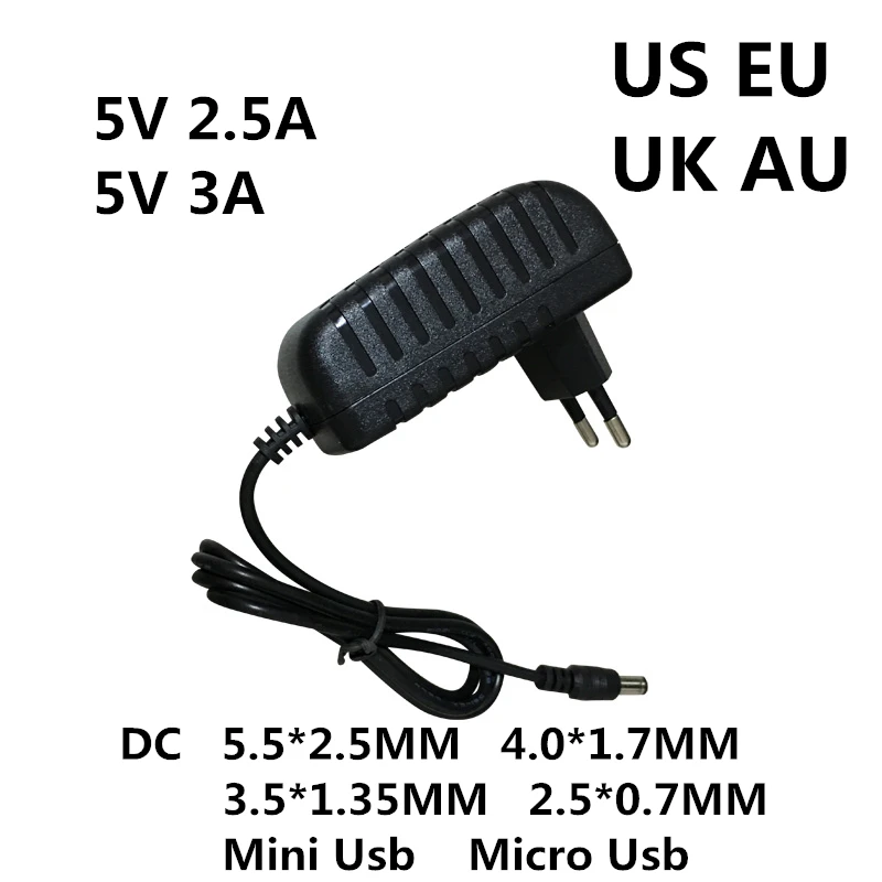 DC 5 V 0.5A 1A 2A 2.5A 3A AC 100-240V преобразователь питания 1000MA переключатель зарядное