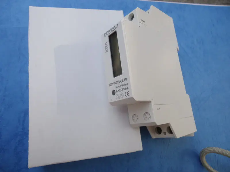 Цифровой ЖК-дисплей 230 В AC DIN Rail Электрический измеритель кг Ватт час кВтч DDS223 220 ЖК