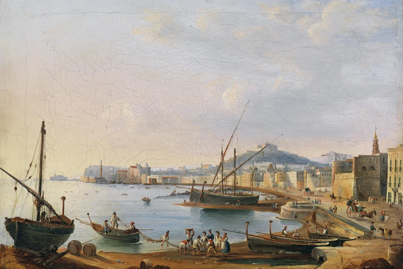 landscape canvas prints seascape giant posters realisim painting Salvatore Candido View of Naples seen from Marinella | Дом и сад