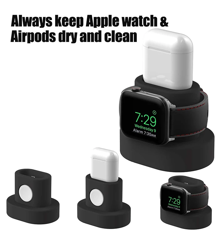 Fivetech 2 в 1 силиконовый держатель для Apple Watch/Airpods зарядная подставка для Apple Watch Series 4/3/2/1 маленький держатель для Airpods