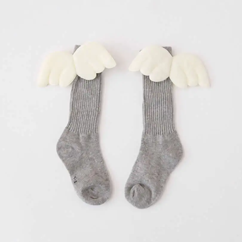 Детские высокие носки до колен креативные детские на весну с крыльями рук теплые