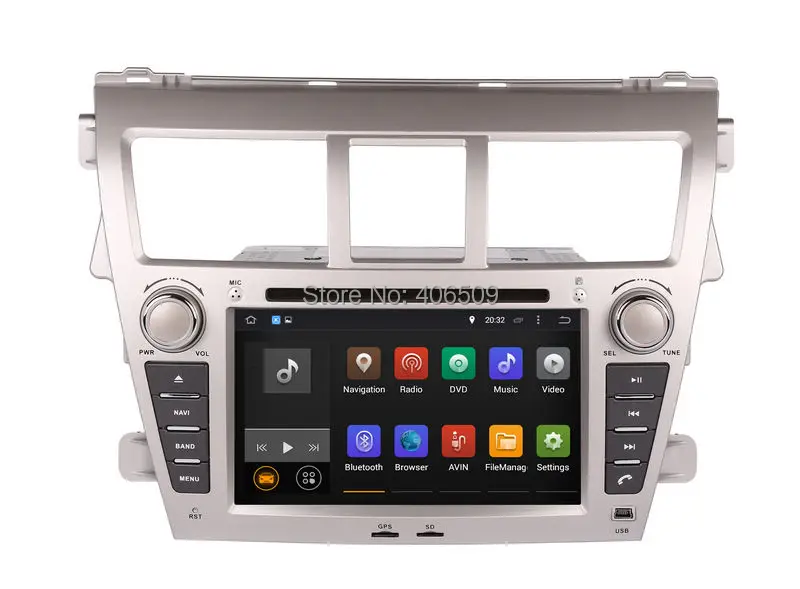 Android 7 1 Автомобильный DVD плеер для Toyota Vios 2007-2013 с GPS навигацией Радио BT USB SD RCA AUX WIFI