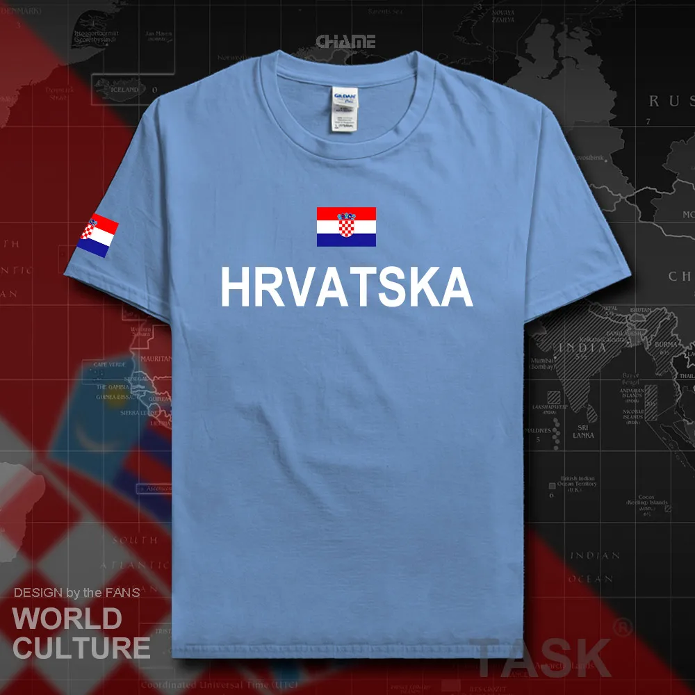 Хорватская хорватская Мужская футболка 2017 с национальной символикой 100% хлопок