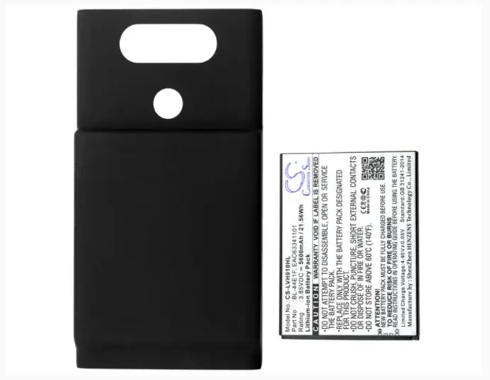 

Аккумулятор Cameron Sino 5600 мА · ч для мобильных телефонов LG H910, H918, H990, LS997, V20, VS995, BL-44E1F, EAC63341101