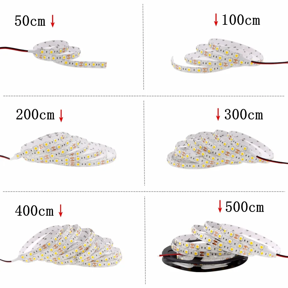 RGB Светодиодная лента Водонепроницаемая 5050 DC 12 V Fiexble свет украшение дома