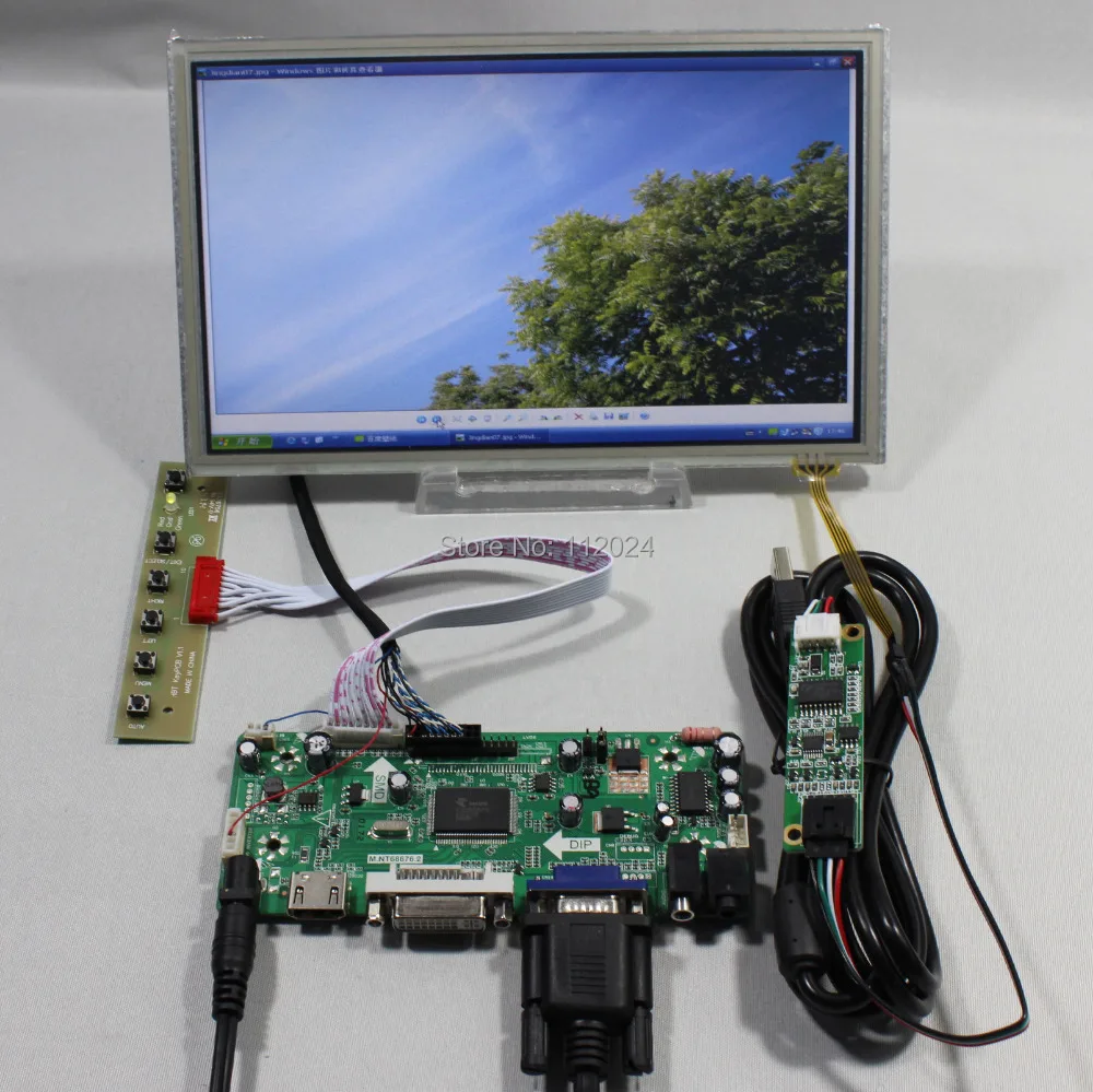 HD MI VGA DVI Audio lcd controller board NT68676 8.9inch HSD089IFW1 1024x600 lcd screen touch panel