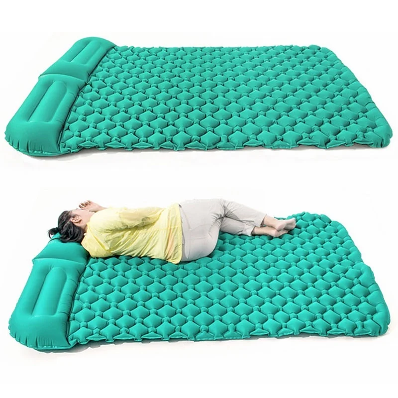 Double inflatable bed tent outdoor camping hiking fishing mat with pillow beach mat indoor and outdoor furniture rest mattress