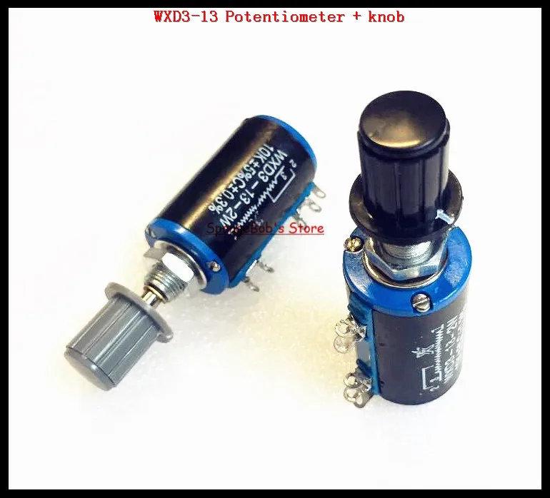 

4 Sets/Lot WXD3-13 2W 5.6K/6.8K/10K/22K/33K/47K/100K ohm Multi-Circle Wire-Wound Potentiometer + Gray Knob