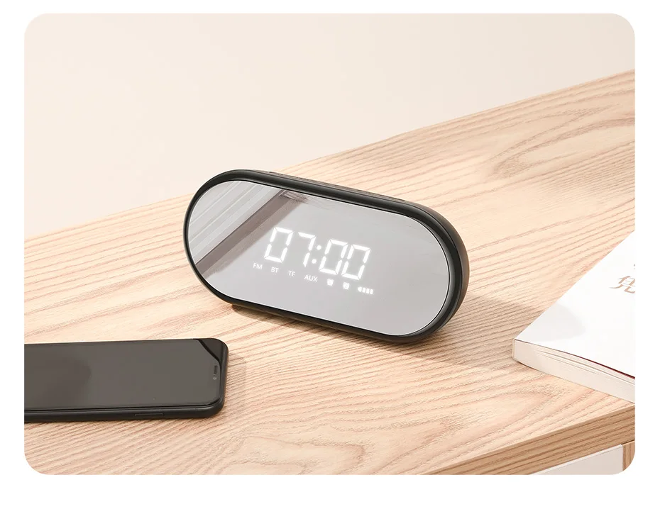 Baseus высококачественный Bluetooth динамик с функцией будильника басовый звук портативный музыкальный плеер беспроводной динамик кольцевая лампа
