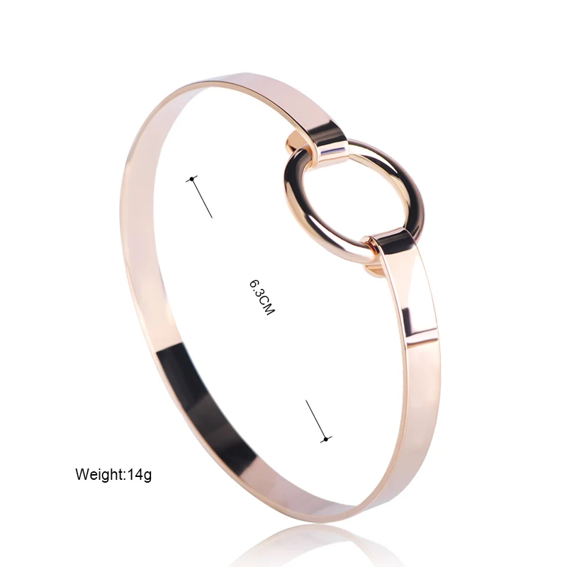 Funmor Круглый круглый широкий браслет медный для женщин и мужчин ручная бижутерия