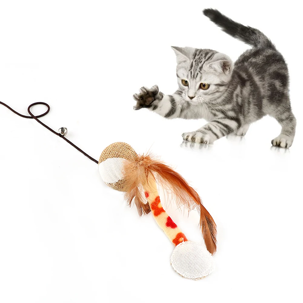 

NICEYARD Ball Mouse Cute Cat Supplies With Bird Feather Cat Catcher Teaser Stick Cat Toys Pet Products
