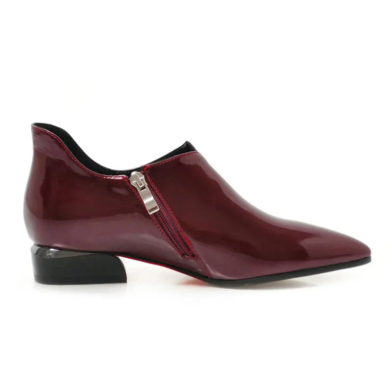 

Fanyuan Fashion British Style Women Shoes Solid Pointed toe Flat Shoes Spring/Autumn Oxfords Casual Comfort Zipper Flats
