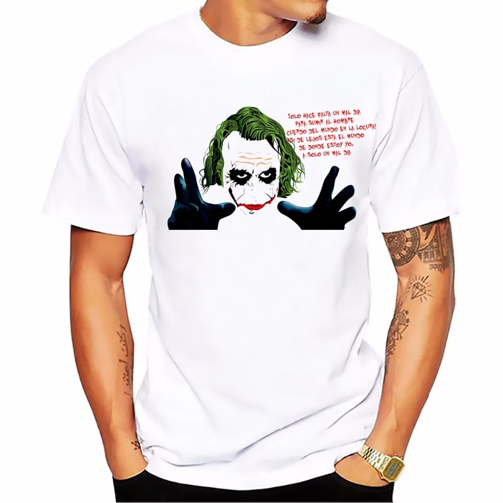 Salute Heath Ledger Most classic Joker Футболка мужская белая Повседневная футболка из дышащей