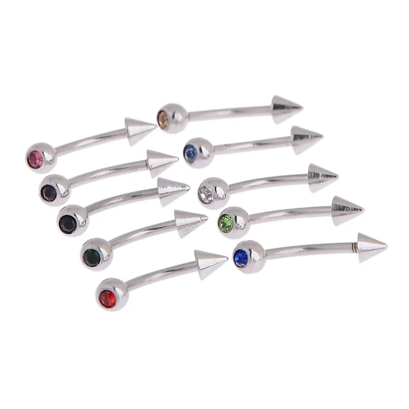 Шарик шип из нержавеющей стали с кристаллами 1 шт. кольцо для бровей 316L штанги
