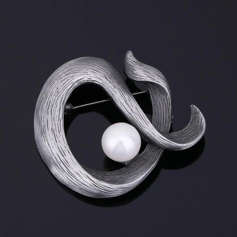 

2017 Newest Vintage Style Metal Brooches Pins Simulated Pearl Brooch for Women Scarf Clip Jewelry Accessories Broche XZ231