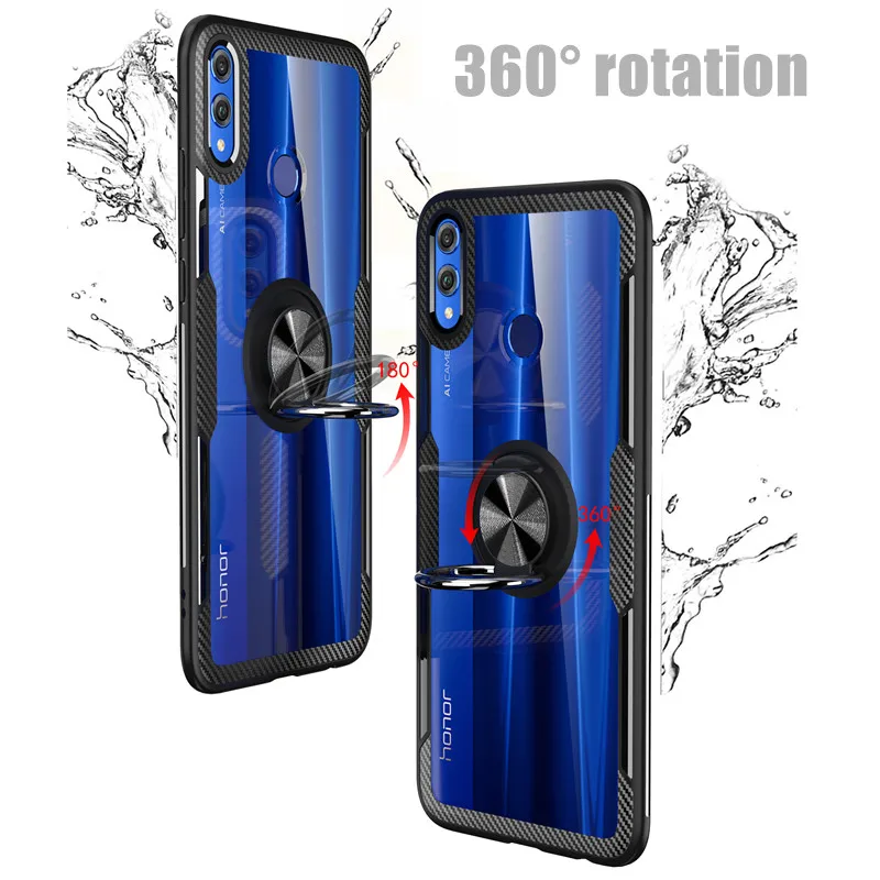 Tempered Glass Case For Huawei P30 Pro Nova 4 Phone Coque Honor V20 8X Max 7x Play 10 Transparent Holder Shockproof Cover |