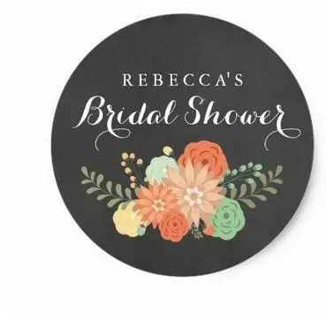 

1.5inch Chalkboard Spring Foliage Bridal Shower Sticker
