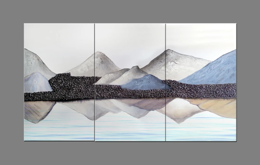 

3 Piece Abstract Mountain lake Wall Pictures for Living Room Print Painting On Canvas Wall Art Home Decor Canvas Art for bedroom